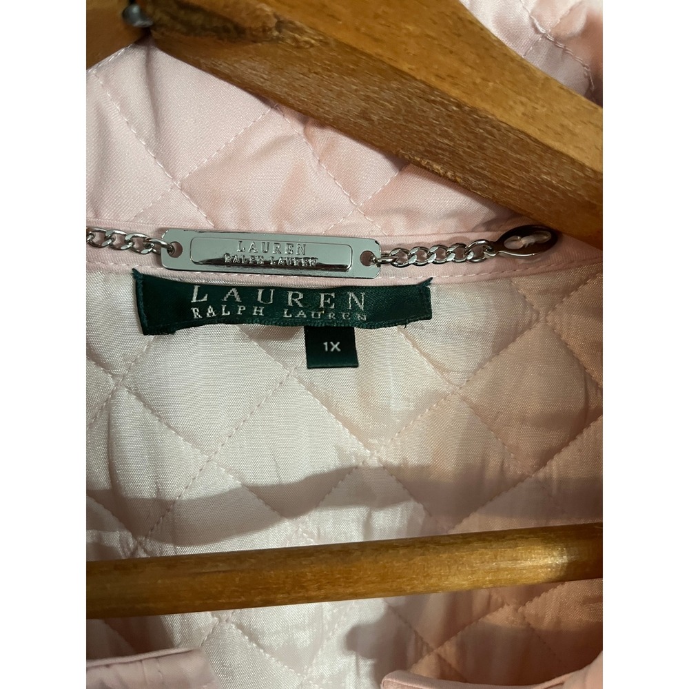 LAUREN RALPH LAUREN Quilted Snap Front Jacket Pink Women's Size 1X - Picture 3 of 11